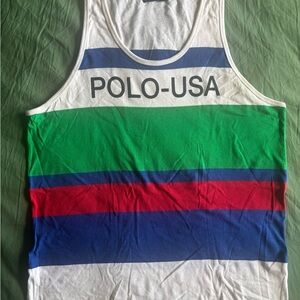 Men's Polo Ralph Lauren classic CP 93 retro stripe multicolor large tank top